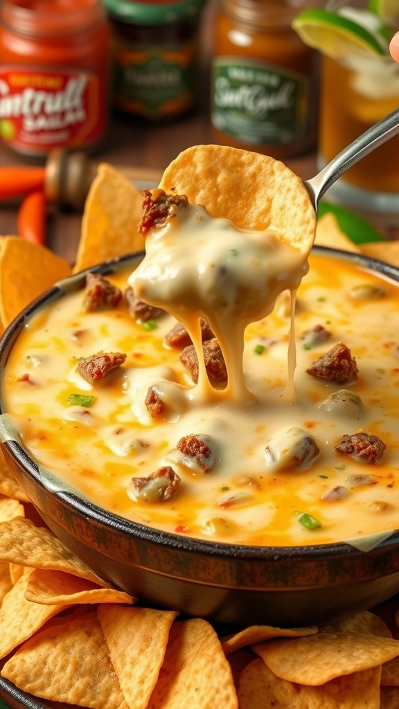 Cheesy Steak Queso Dip Recipe